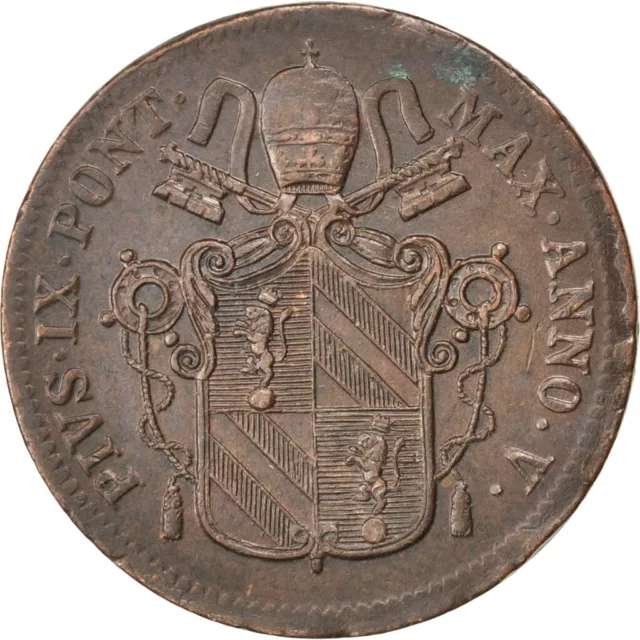 [#32425] Coin, ITALIAN STATES, PAPAL STATES, Pius IX, Baiocco, 1851, Roma, AU