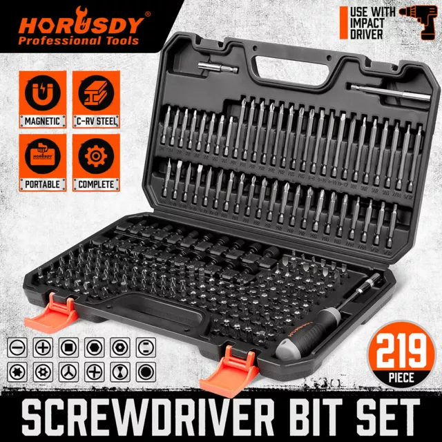 HORUSDY 219Pc Screwdriver Bit Set Bit Driver Security Bit CRV Security Hex Torx