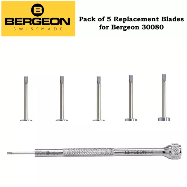Bergeon 30080 Chrome Flat Head Screwdriver Swiss Made (Newest