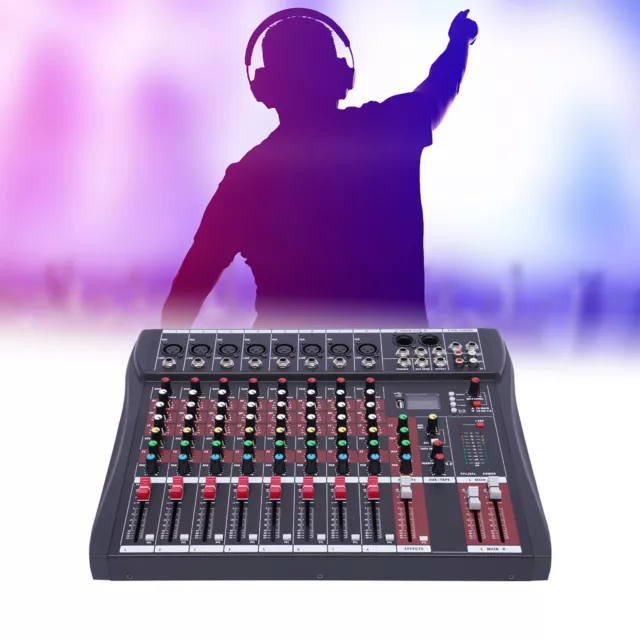 NEU 8 Kanal Audio Mixer,Mischpult Mit USB Dj für Karaoke DigitalAudio Mixer