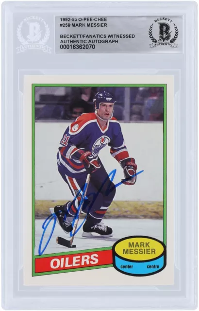Signed Mark Messier Oilers Hockey Card