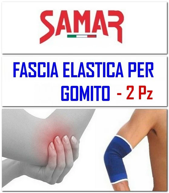 FASCIA ELASTICA GOMITO GOMITIERA 2 Pz SUPPORTO TUTORE SPORT TENNIS PALESTRA