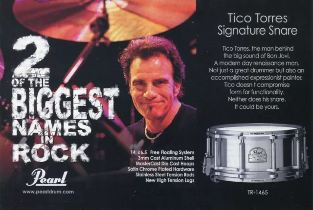 2002 anuncio de perla Tico Torres firma tambor redoblante Bon Jovi