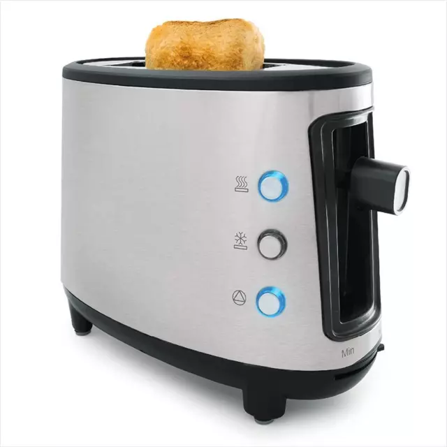 KORONA Single-Toaster Ein-Scheiben-Toaster Edelstahl / schwarz Tasten beleuchet