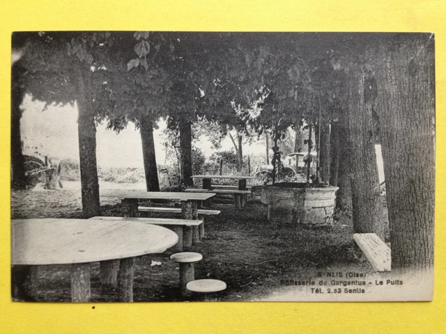 cpa RARE SENLIS (Oise) RESTAURANT ROTISSERIE by GARGANTUA Le WELLS Cars