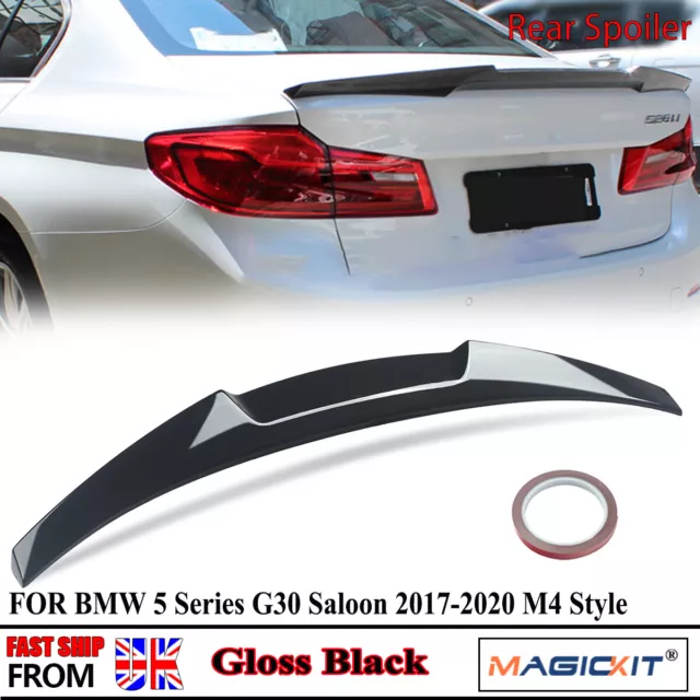 For Bmw 5 Series G30 M5 Saloon M4 Style Rear Trunk Boot Spoiler Lip Gloss Black