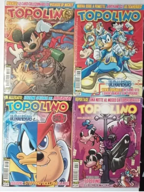 Fumetti Topolino Walt Disney N 2726 2727 2728 2743 Paperino Pippo Minnie 2008