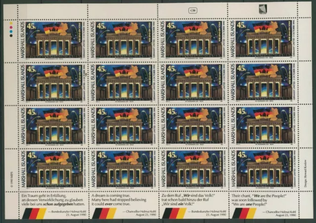 Marshall-Inseln 1990 Dt. Einheit Brandenburger Tor 320 K postfrisch (SG22014)