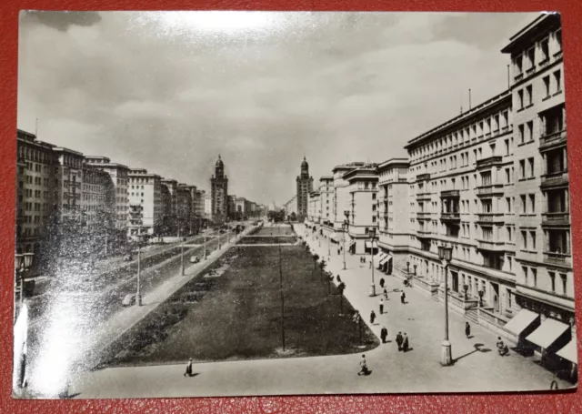 AK Postkarte Ost Berlin Stalinallee Blick nach Westen ungelaufen um 1950/60