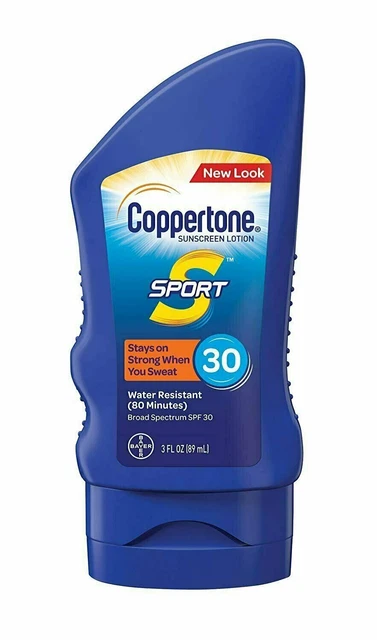 Coppertone Sunscreen Lotion Broad Spectrum SPF30 Water Resistant 3 Ounce 12 Pack