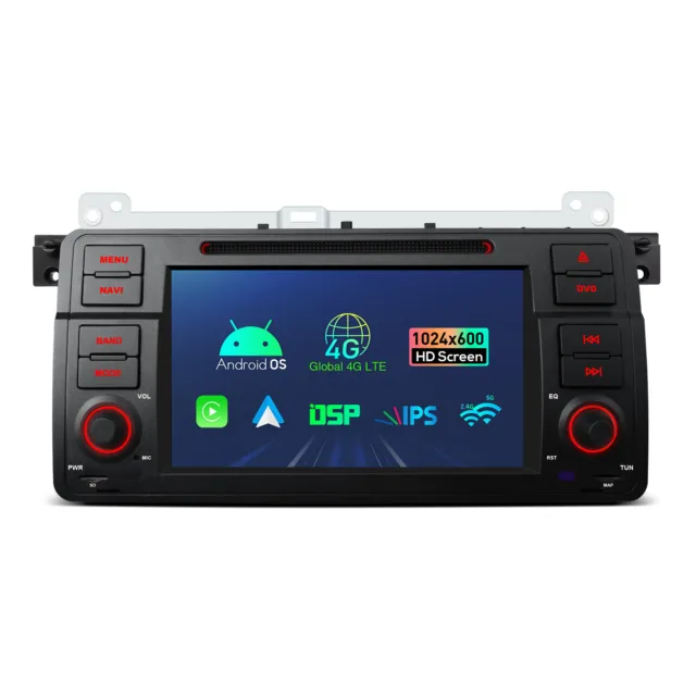 Android 13 Auto GPS Autoradio DVD Octa Kern Navi Bluetooth USB für BMW E46 M3 MG