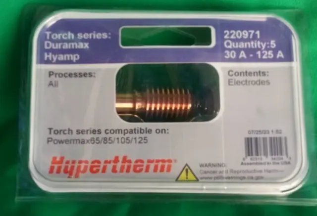Hypertherm 220791 Torch Series Duramax Hyamp 5 Pack