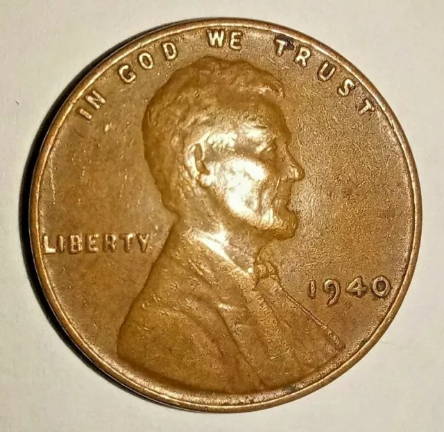 1940 P Usa Lincoln Head Penny - Small Cent - One Cent Coin - Wheat 1940-P