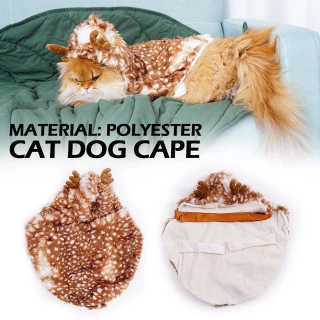 Katzenhund Haustier Cape Witzige Transformation Kleidung Winter Warmes P5C7