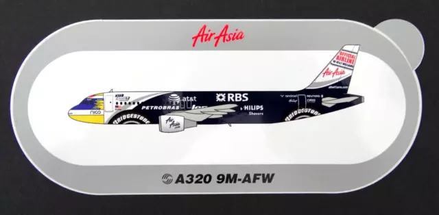 Werbe-Aufkleber Air Asia Airbus A320 9M-AFW Williams F1 Nico Rosberg Helm 2008