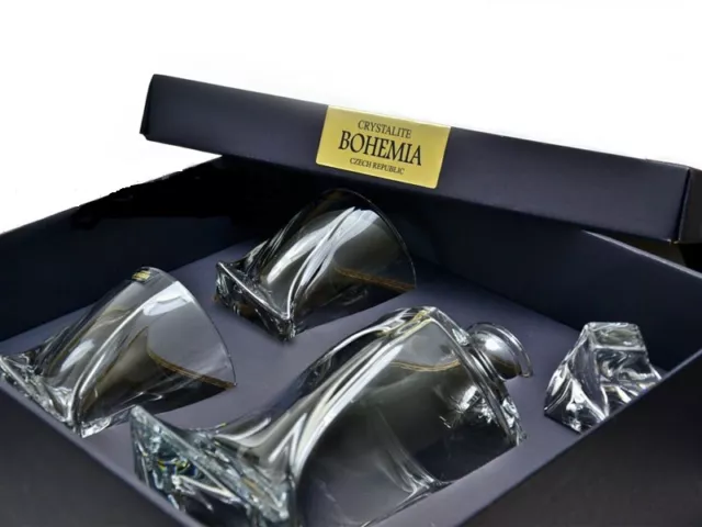 Bohemia Crystal Glass Spirits Decanter and Tumbler Set 850ml and 340ml - Boxed 2