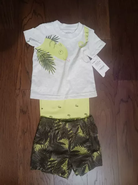 Carters Infant Boys 3 Piece Safari Sleeveless Short Set 3- 6 Months
