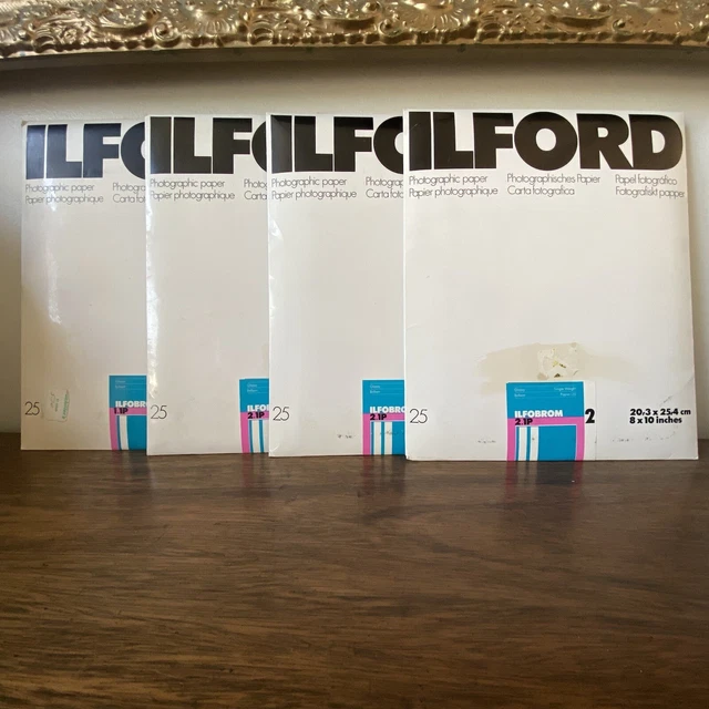 100 Ilford Ilfobrom single weight glossy 8x10 vtg photographic paper - sealed