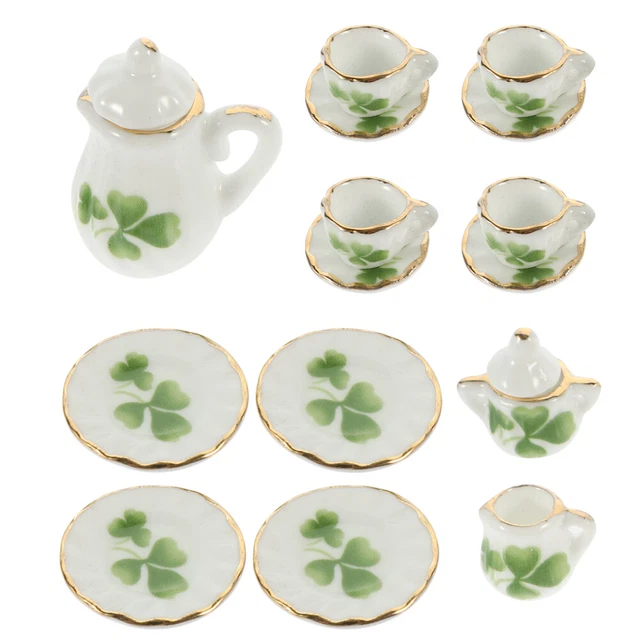 MINI TEA CUPS and Saucers 1/12 Scale Coffee Mug Doll House Set Teapot £