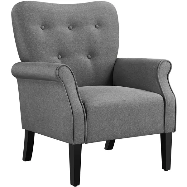 Fauteuil de Salon Chaise de Salon Moderne en Tissu Polyester