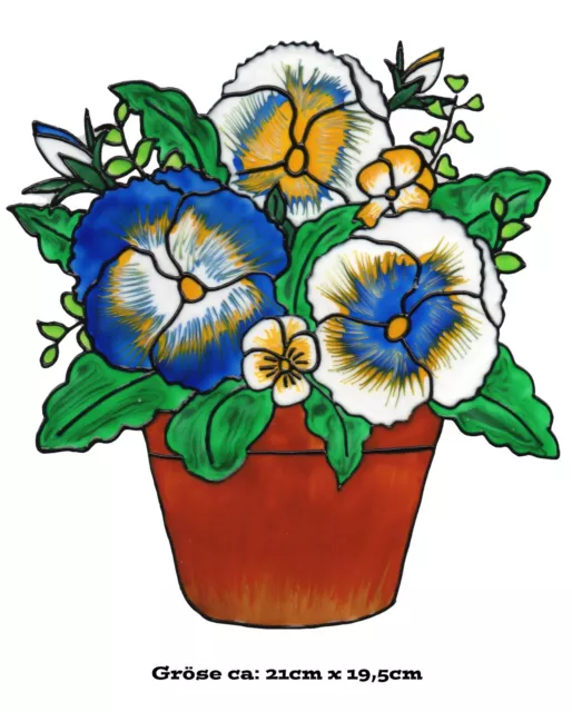Window Color Bild Fensterbild Aufkleber  " Blumentopf   " 295