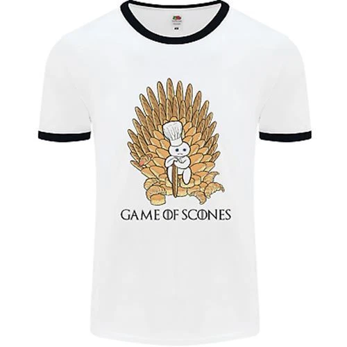 Maglietta Game of Scones Funny Movie Parody GOT da uomo bianca