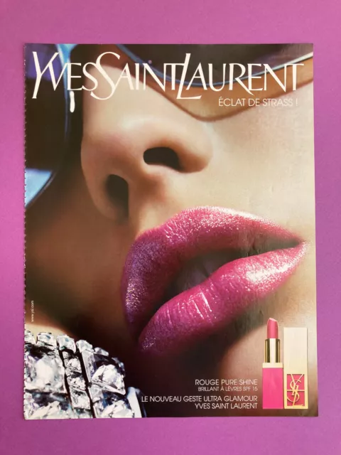 Yves Saint Laurent beauté 2005 vintage publicité maquillage Y2K rouge lèvres ros