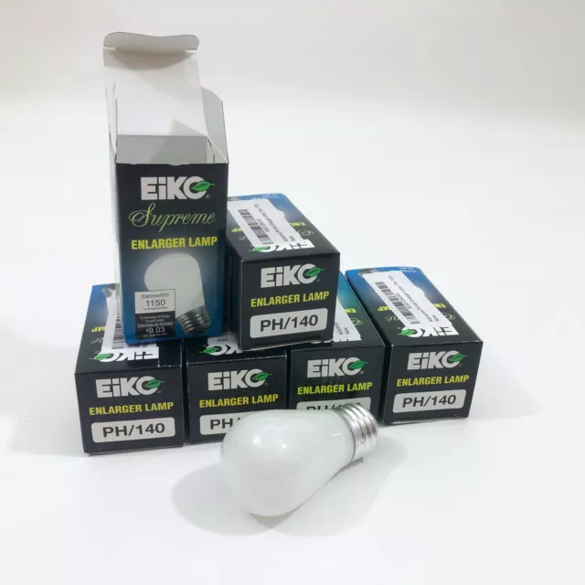 Eiko Lot of 6 PH/140 Photo Lamps Frosted 75 Watts 120V 2900 Kelvin