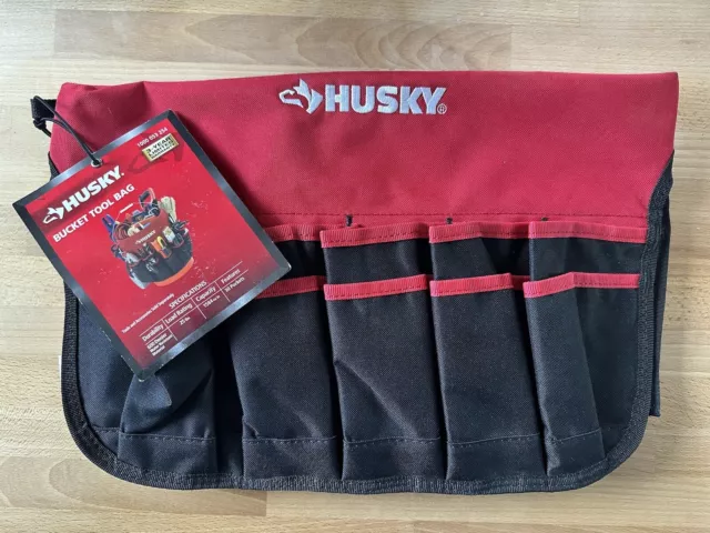 Husky Part # HD10030-TH - Husky 12 In. 30 Pocket Heavy Duty Bucket Jockey 5  Gallon In-Bucket Storage Tool Bag - Tool Bags, Pouches & Organizers - Home  Depot Pro