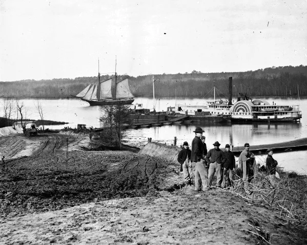 New 8x10 Civil War Photo: Medical Supply Boat on the Appomattox River