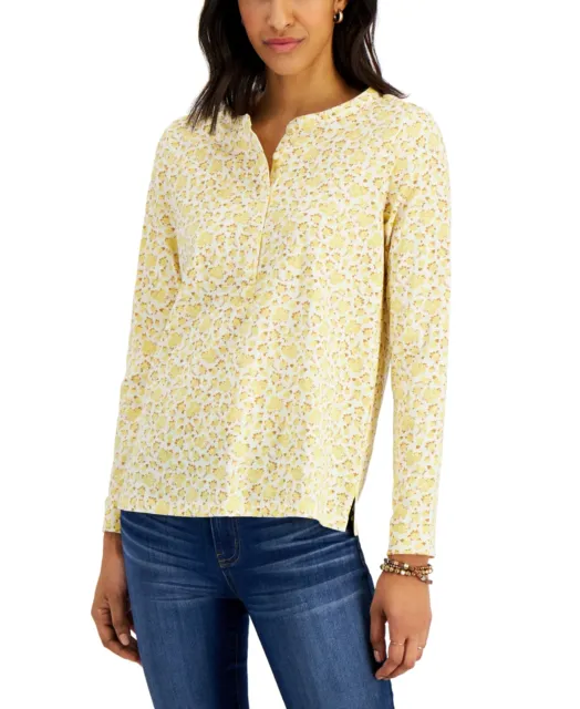 Style & Co Petite Printed Cotton Knit Top