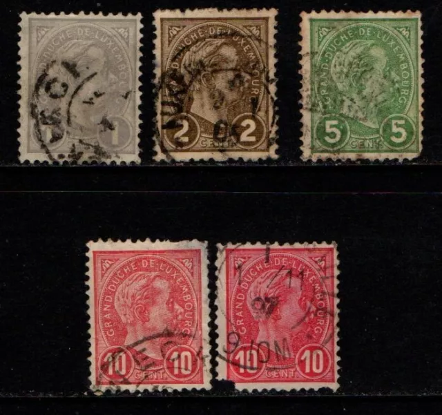 Luxembourg 1895 Grand Duke Adolf short set (missing4c) SG152-53, 155-56 Used