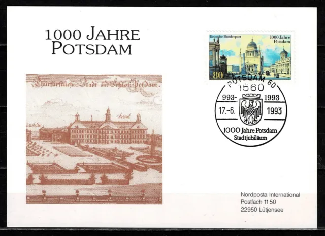 Bund MiNr. 1680 EF auf Karte Ersttagsstempel Potsdam (263)