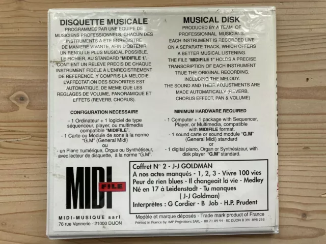 8 Original Midi-Musique No. 2 Midifiles Jean-Jacques Goldman auf Diskette 3