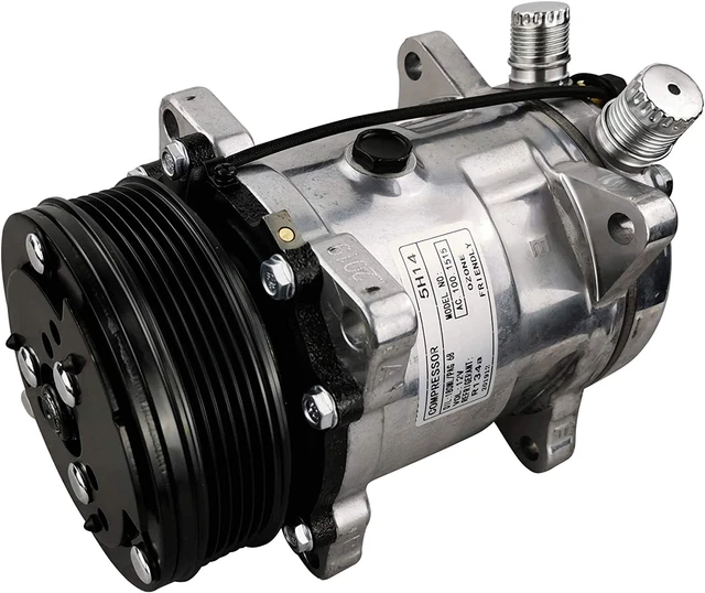 Universal A/C Compressor with Black 6PK Clutch Sanden 508 5H14 R134A Serpentine