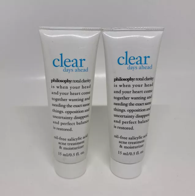 Philosophy Clear Days Ahead Acne Salicylic Treatment Moisturizer 2X - .5oz = 1oz