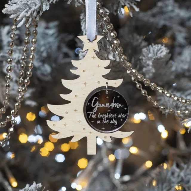 Memorial Christmas Tree with Mirror Bauble Christmas Decoration
