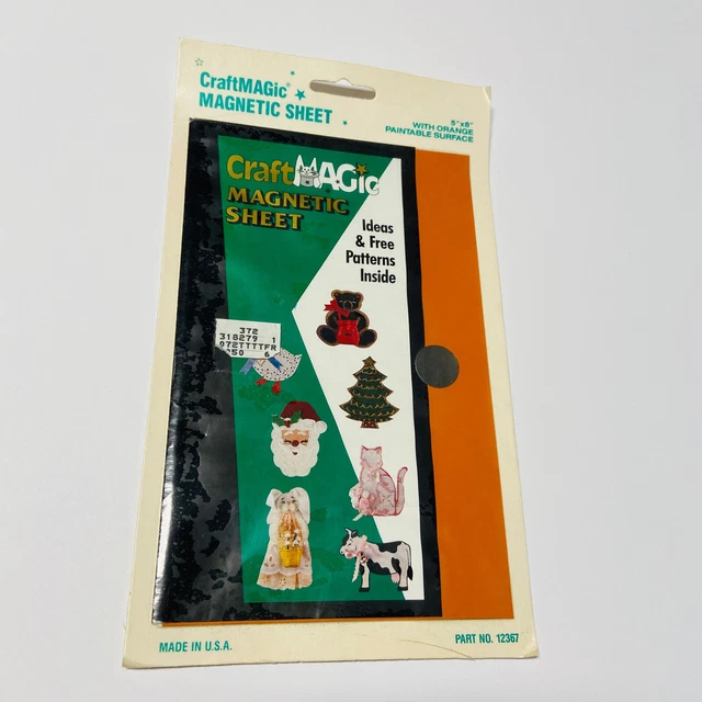 Hoja Magnética Artesanal 5x8 pulgadas Superficie Pintable Naranja Fácil de Usar ¡Divertida ¡NUEVA!