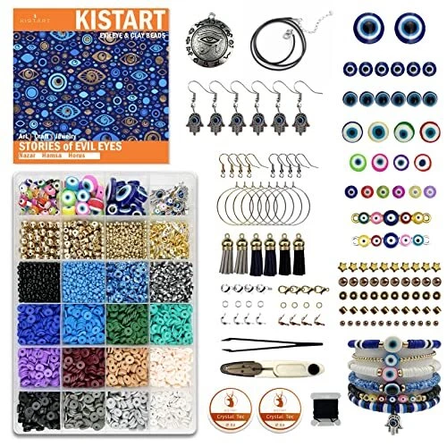 Evil Eye and Clay Beads Jewelry Making Kit Evil Eye Jewelry Kit for Evil Eye