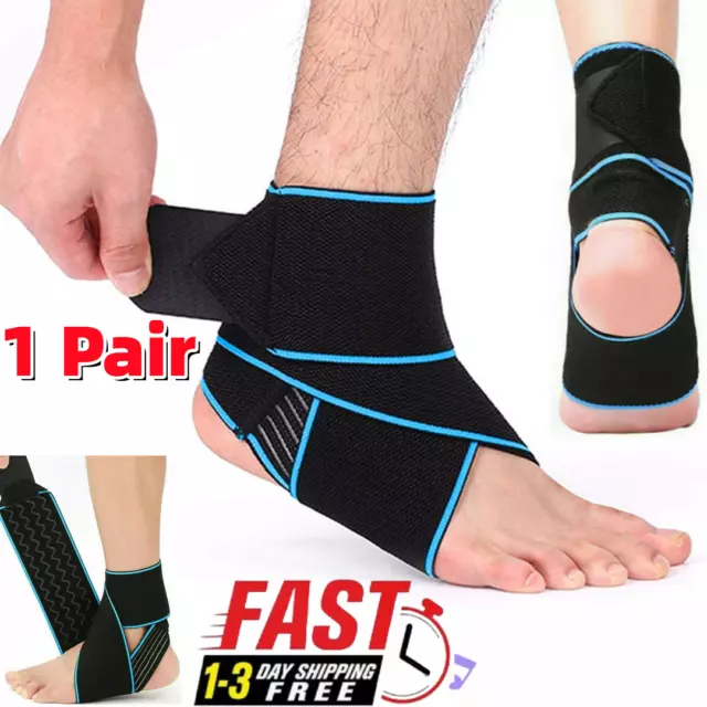 Elasticated Ankle Support Compression Bandage Brace Wrap Arthritis Tendinitis