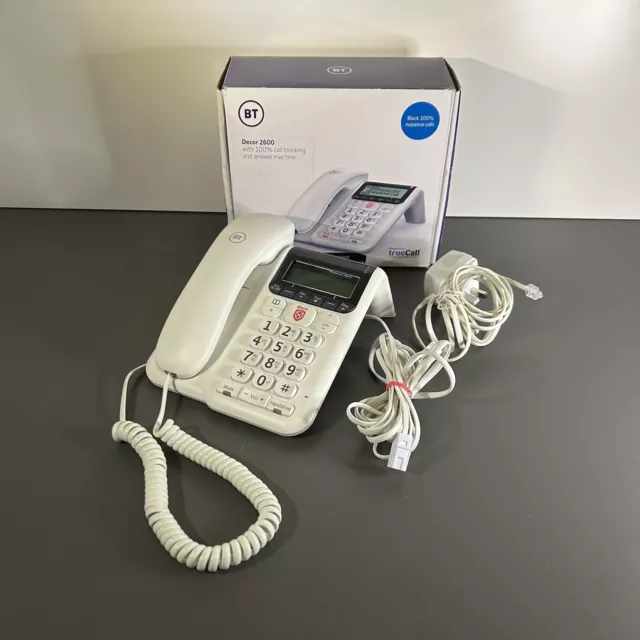 BT Decor 2600 Corded Telephone Handset Big Buttons & Display Boxed | Tested