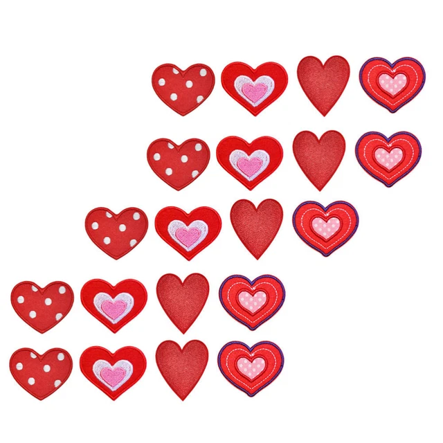 Toppa Ricamo Cuore Adesivo Per Bambini Toppe Decorative Poliestere