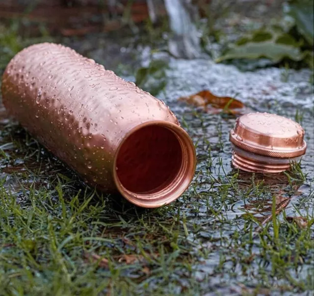 Puro Cobre Agua Botella Hecho a Mano Cobre Vajilla Aniversario Regalos para Ella