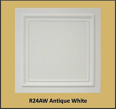 Decorative Texture Ceiling Tiles Glue UP - R24AW Antique White Finish On SALE