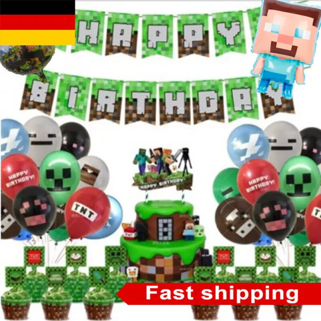 Minecraft Geburtstag Party Deko Ballon Set Gaming Party TNT Pixel Videospiel