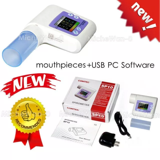 New type Spirometer Handheld Digital Lung Check Pulmonary Monitor, USB PC SW