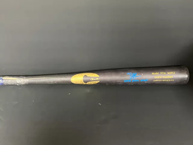 Drew Gilbert Mets Auto Signed 2023 Game Used Cracked Bat Beckett Hologram .