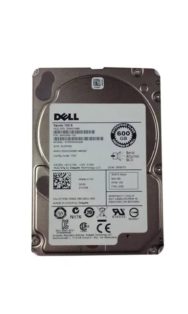 Lot of 2 Seagate Dell ST600MM0006 600GB 2.5 IN SAS 2 Enterprise Hard Drive