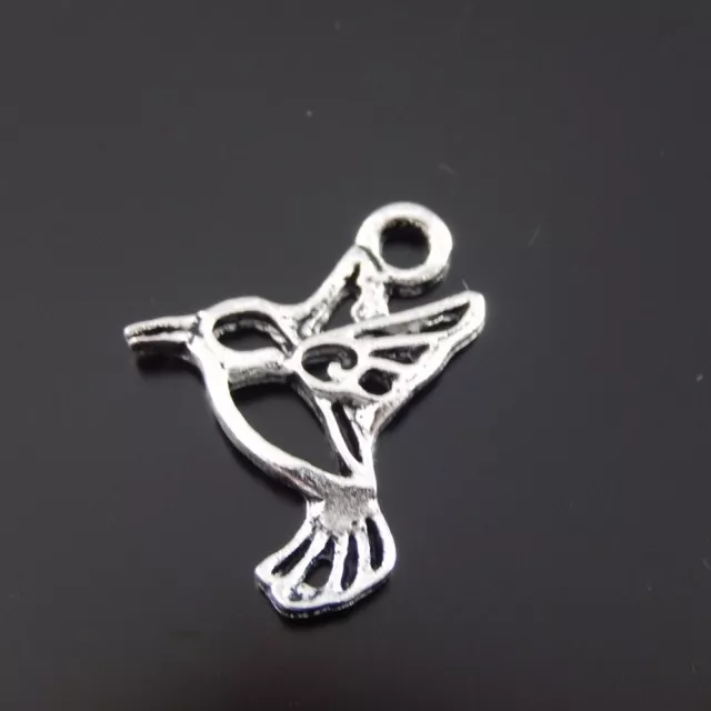 60 Stück Antiqued Silber Kleiner Vogel Charms Anhänger Dangle 18x17x2mm 36484