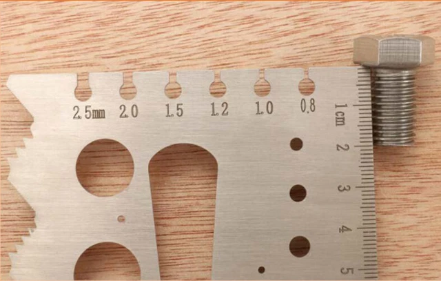 Threaded Protractor THREAD PITCH GAUGE,BORE gauge,wire gauge,bolt size gauge protractor ...
